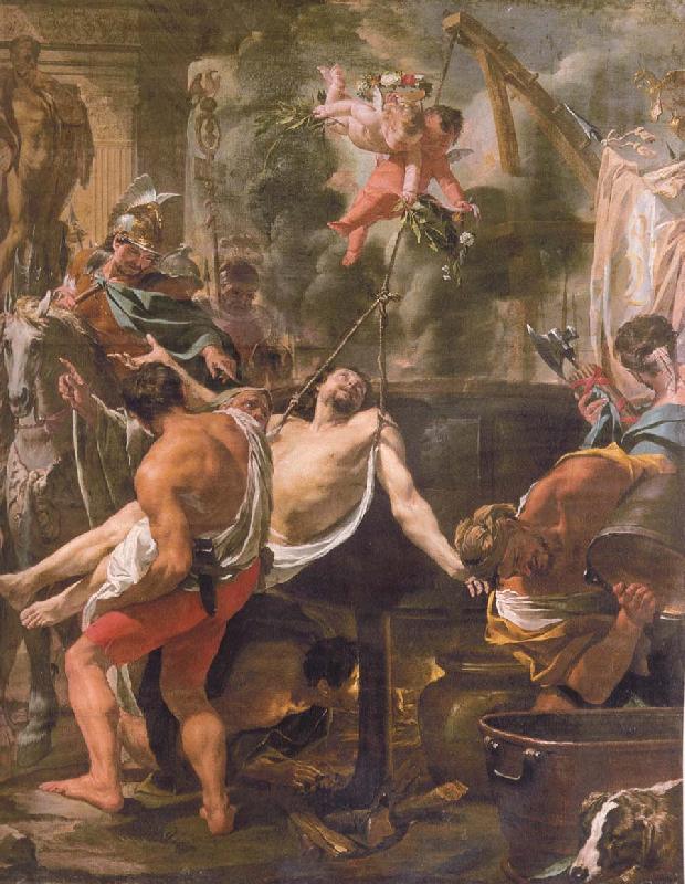 Brun, Charles Le The Martyrdom of st john the evangelist at the porta Latina Sweden oil painting art
